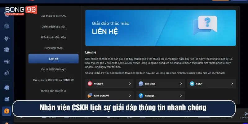 Nhân viên CSKH lịch sử giải đáp thông tin nhanh chóng 