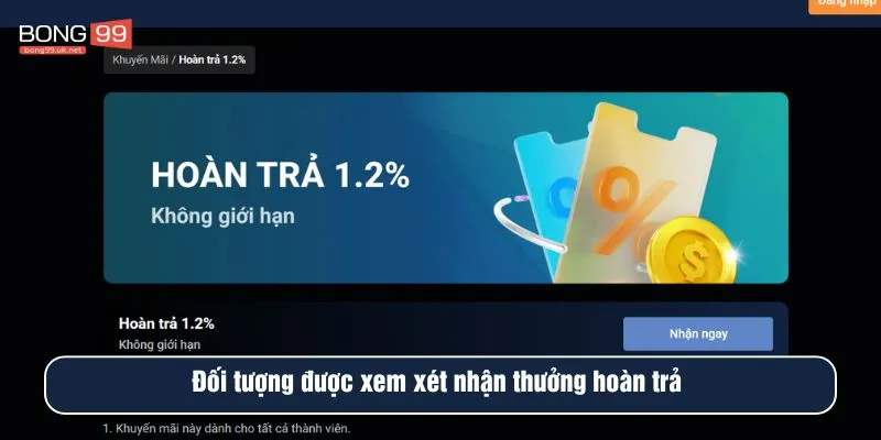 Ưu đãi hoàn tiền dành cho mọi đối tượng người chơi 